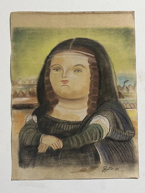 Fernando Botero Drawing on paper (Handmade) mixed technique vtg art