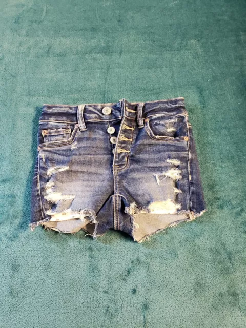 American Eagle Shorts Womens Blue Size 00 High Rise Shortie Ladies Denim NWT