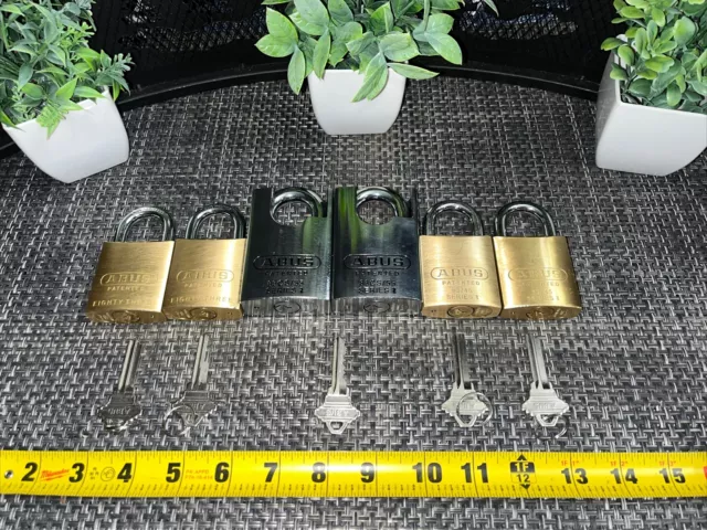 6 QTY! BULK LOT- ABUS 83CS/55-300 Rock Padlock Protected Shackle 3000 83/45 C6A 2