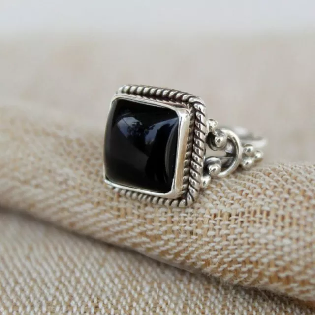 Black Onyx Gemstone 925 Sterling Silver Ring Mother's Day Jewelry All Size EM-45 3
