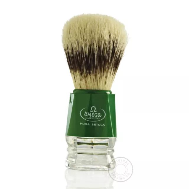 Omega 10218 Puro Cerdas Brocha de Afeitar - Verde