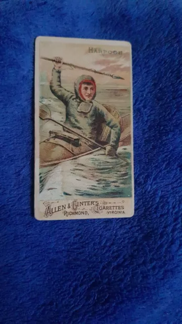 cigarette card - Allen & Ginter Arms of all Nations (1887) - Harpoon