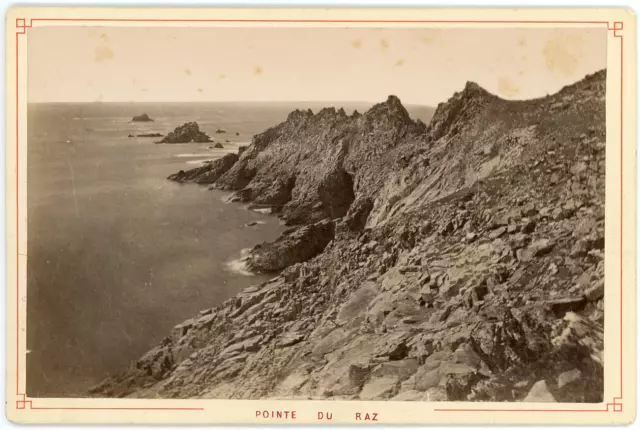 France, Pointe du Raz, circa 1880, vintage albumen print vintage albumen print