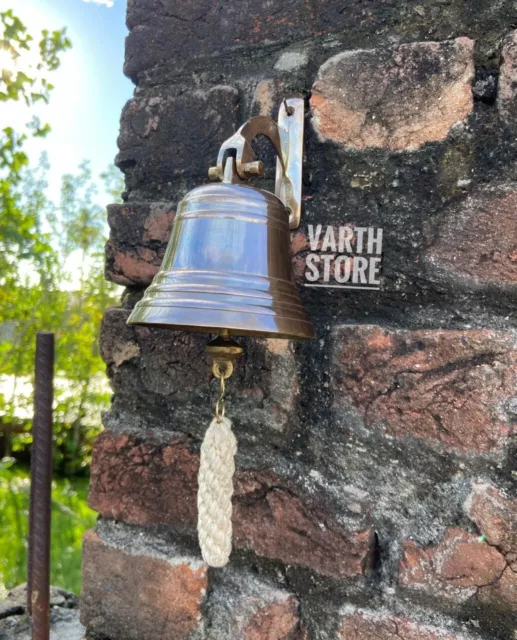 Brass Nautical Ship Bell Maritime School,Dinner,Reception,Home Decor Wall Hangin