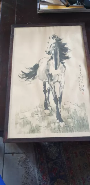 LITHOGRAPHIE ANCIENNE XU BEIHONG CHEVAL CHINESE ART LITHOGRAPH DEBUT XXeS