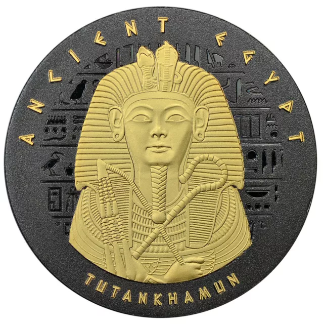 SOLOMON ISLANDS $1 2019 Ancient Egypt Tutankhamun w/Black Nickel & Gold Plating