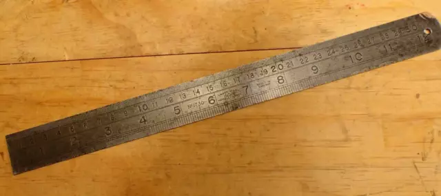 Vintage Hockley Abbey No 1730, 12 Inch, 30cm Metal Ruler - England