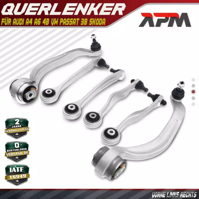 6-Teilig Kit Bras de Suspension Avant en Haut Bas pour Audi A4 A6 4B VW Passat