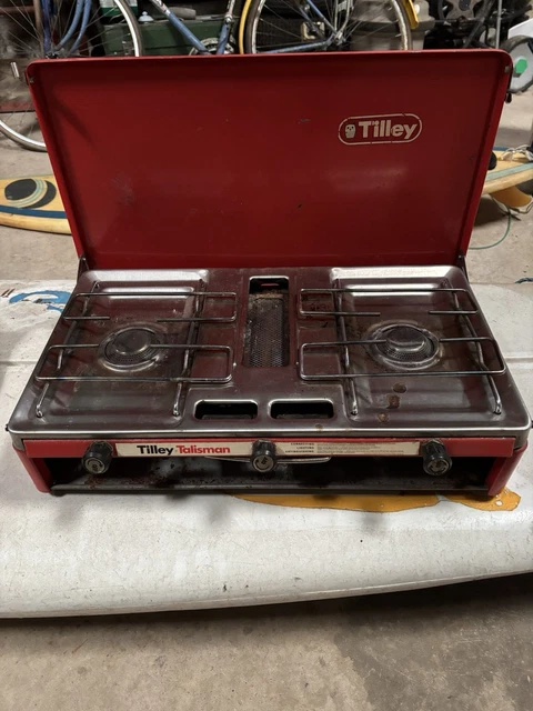 VINTAGE GAS TILLEY Talisman Camping Stove Double Burner Grill