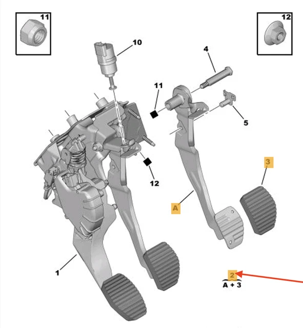 NEW PEUGEOT 3008 Brake Pedal Lhd 4501Ah Genuine 194.13 PicClick