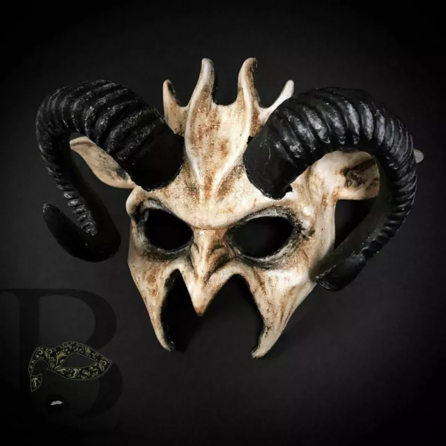Animal Devil Ram Horns Masquerade Mask Steampunk Halloween Scary Horror Cosplay