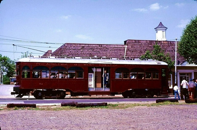 Original Kodachrome Slide Septa Trolley #73 Media, Pa May 16, 1982