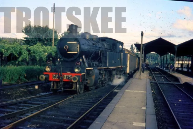 35mm Slide CP Portugal Railways Steam Loco E075 Nine 1974 Original Portuguese