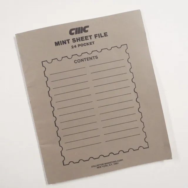 CMC Mint Sheet File 8-page 3-pocket pages for 24-Sheets of Stamps 10x12" NOS