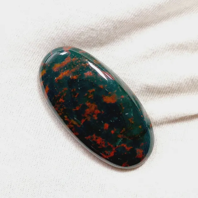 45 Ct Natural Blood Stone Oval Certified Awesome Cabochon Gemstone g230 A658 i33