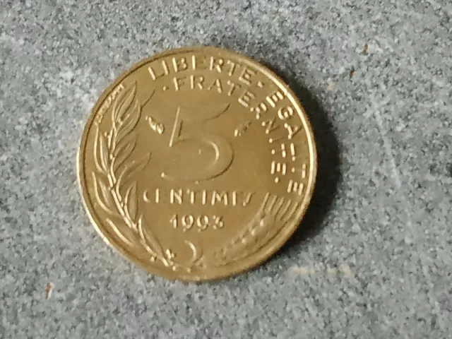 5 centimes marianne 1993 a 4 plis état superbe