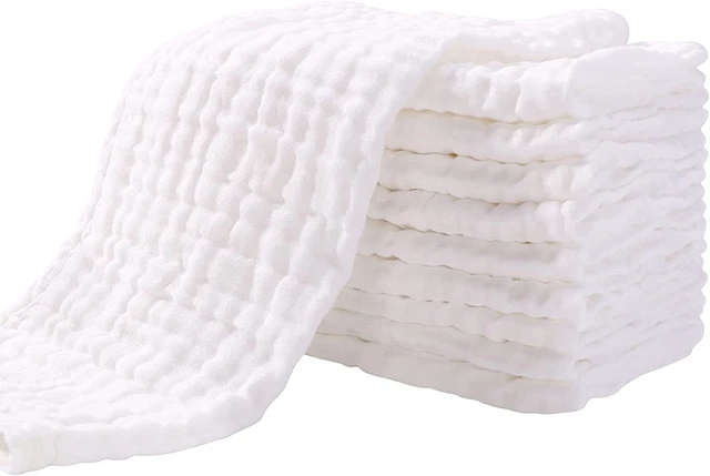 Yoofoss Lange Bébé En Mousseline De Coton Lot De 10 Langes 35X50 Cm
