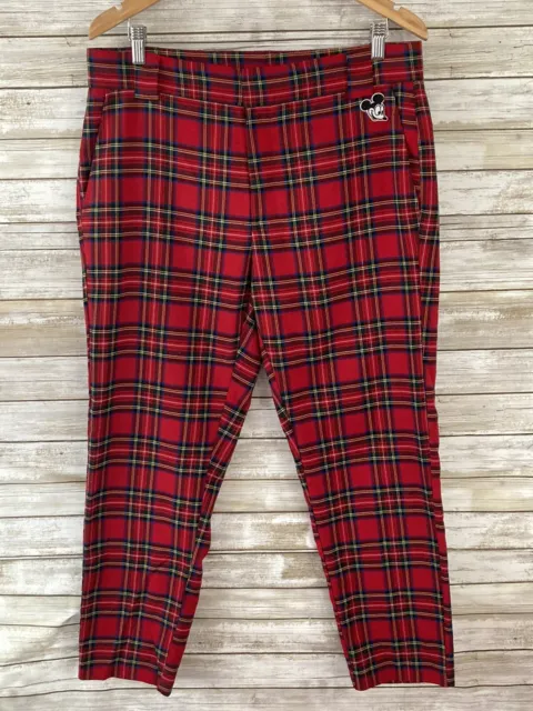Disney x Forever 21 Mickey Mouse Plaid Mens 33x28 Ankle Pants Licensed j341