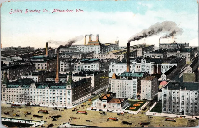 MILWAUKEE WI - Schlitz Brewing Co. Postcard - 1909