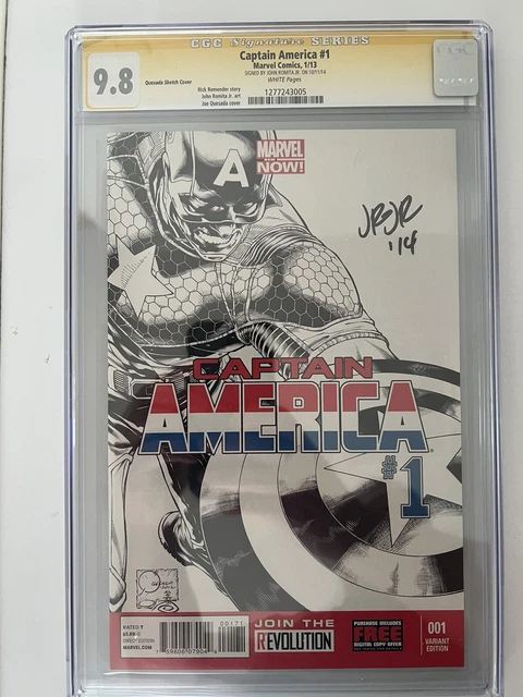Captain America graded 9.8 CGC (Signed by John Romita Jr)