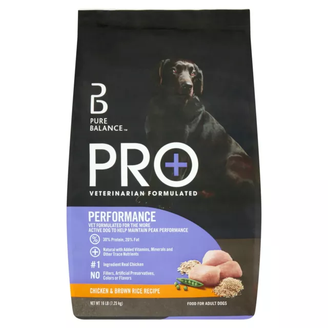 Pure Balance Pro+ Performance Chicken & Brown Rice Recipe Dry Dog Food, 16 lbs