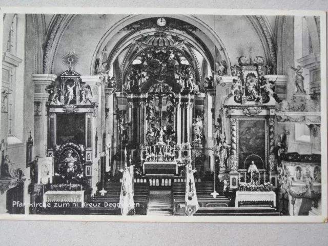 Deggingen Pfarrkirche Heilig Kreuz Ansichtskarte um 1940/50