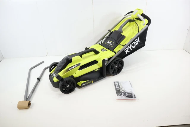 RYOBI ELECTRIC LAWN Mower RLM13E33S 1300 W 33 CM Hand Mower Mulch Plug ...