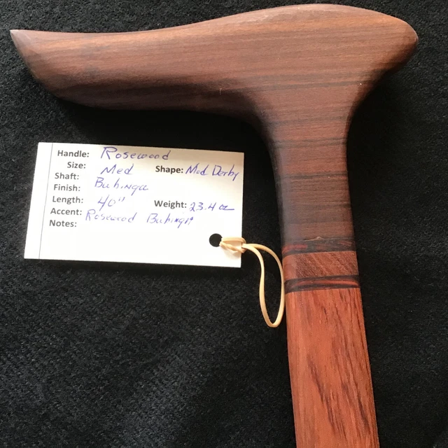Bastón personalizado exótico palo de rosa y bubinga