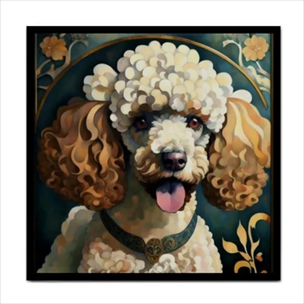 Poodle Dog Ceramic Tile Portrait Art Nouveau Backsplash Border Home Decor