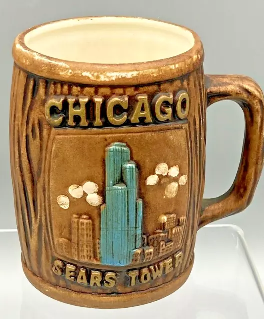 VTG Chicago Souvenir Sears Tower kitschy Coffee Mug Made In Japan Ceramic Cup