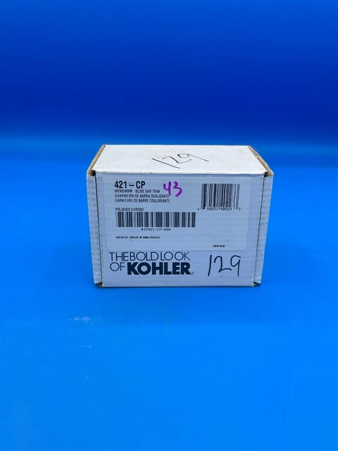 Barra deslizante cromada pulida de memoria Kohler K-421-CP corte nuevo de lote antiguo