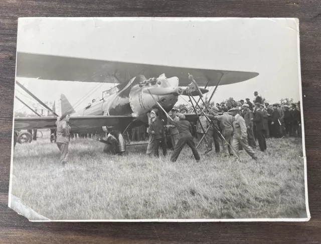 Antique Dieudonné Costes & Maurice Bellonte Transatlantic Flight Airplane Photo