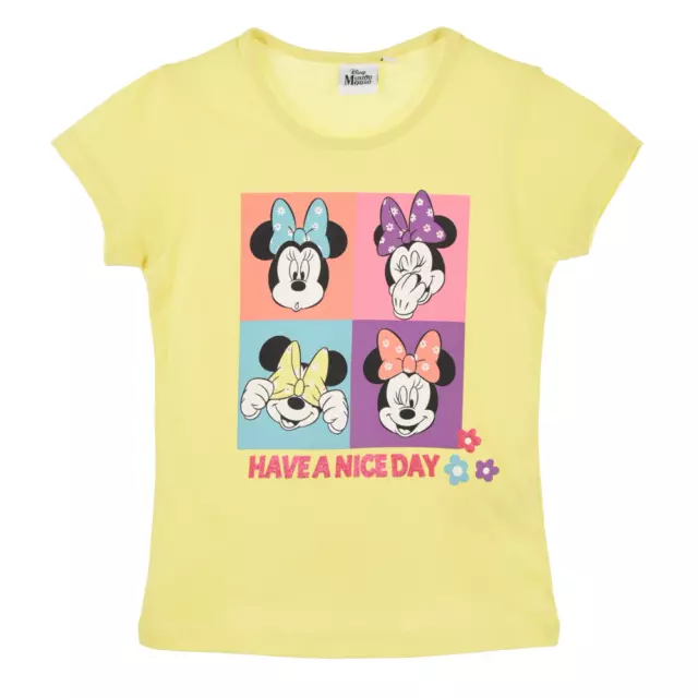 T-Shirt M.c. Minnie Disney Maglietta Bambino 100% Cotone - Ex1149Giallo