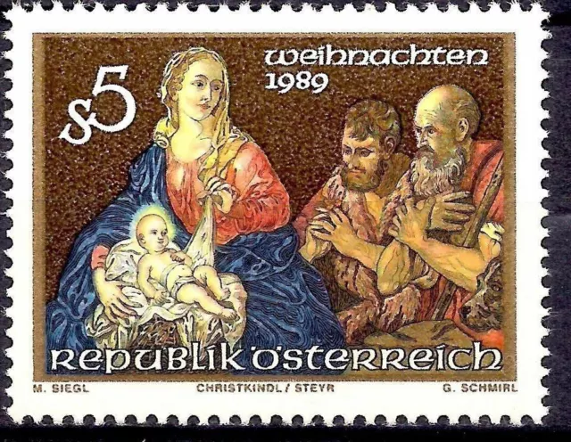 Austria 1989 Christmas Nativity Shepherds Paintings Art Greetings 1v MNH