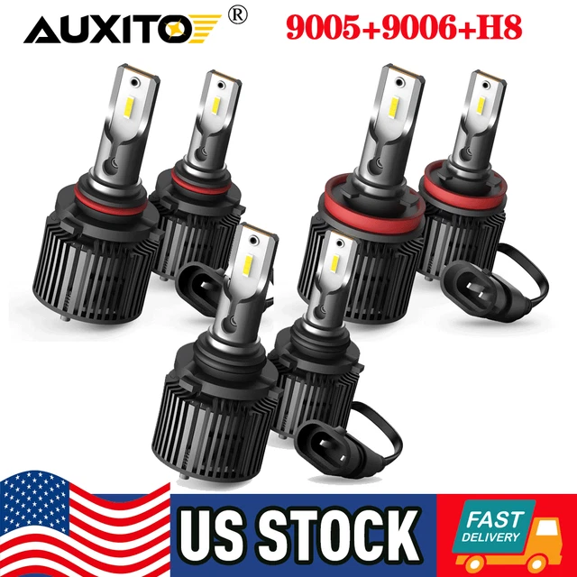9005 9006 H11 LED Combo Headlight Fog Light Kit High Low Beam Bulb 6000K White