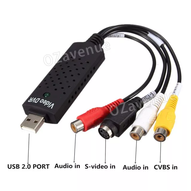 NEW Capture Card Video USB 2.0 VHS to DVD Adapter Converter EasyCap PC PS 3