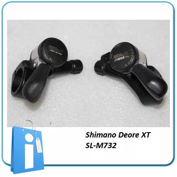 TOP Set Mandos Cambio THUMBIES SHIMANO DEORE XT 7v SL-M732 retro vintage 1989