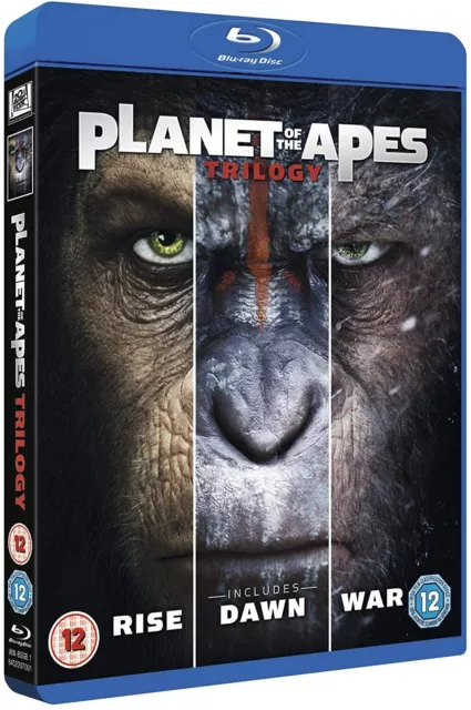 PLANET OF THE APES TRILOGY COLLECTION Rise - Dawn - War 3 Blu-Ray Set BRAND NEW