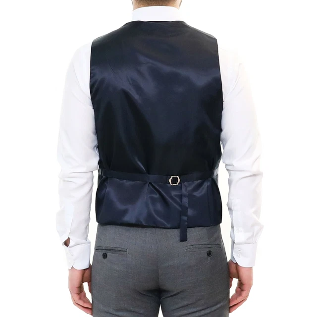 Gilet Panciotto Uomo Blu  Elegante Classico Smanicato Per Abito S M L XL XXL 3