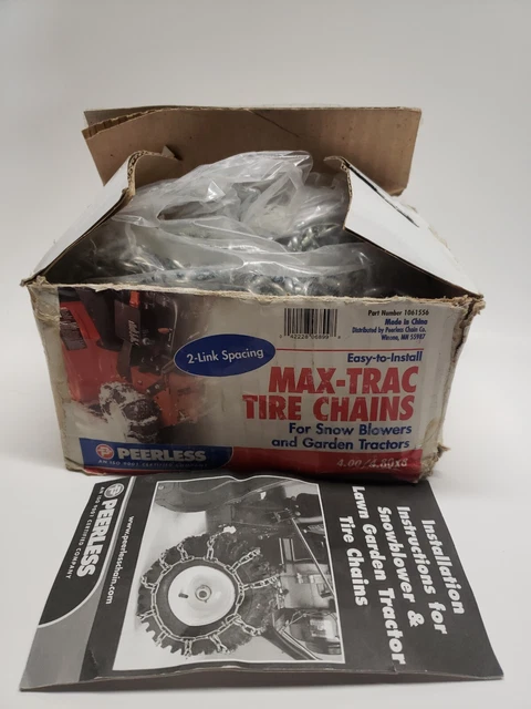 SNOWBLOWER TIRE CHAINS Peerless 1061556 Max Trac 2-Link 4.80/4.00 