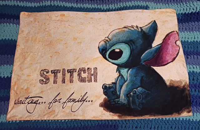 Lilo & Stitch Standard Pillowcase Waiting for Family Zipper Closure
