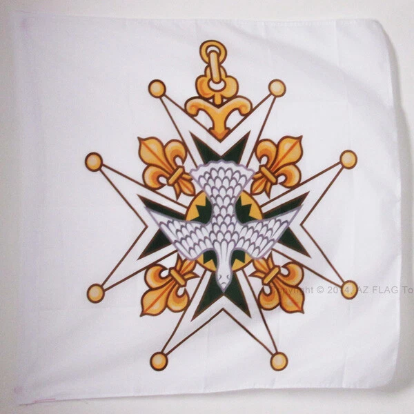 DRAPEAU CROIX DE Lâ??ORDRE DU SAINT-ESPRIT 90x90cm - DRAPEAU ORDRE DE CHEVALERIE