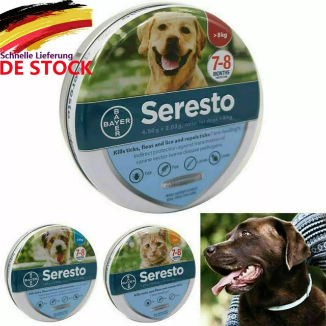 Anti Insekten Floh und Zeckenhalsband 8 Monate Schutz für Haustier Katzen Hund W