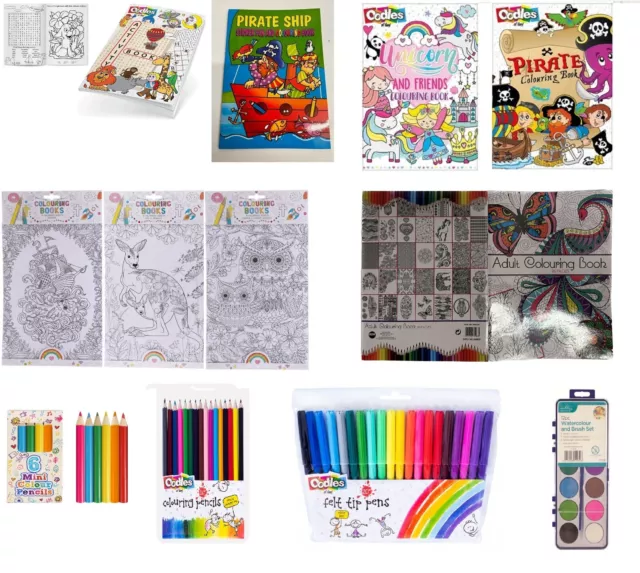 Colouring Book, Adult or Child, Activity Book, Pencils & Felt Tips *Free P&P*