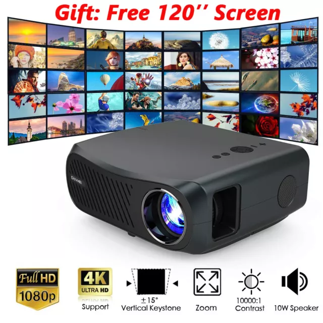 10000LMS Native 1080p Home Theater Projector Movie Video Backyard Night 4K HDMI