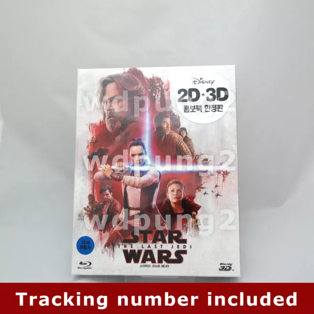 Star Wars: The Last Jedi BLU-RAY Steelbook 2D & 3D Combo Full Slip Limited Ed.