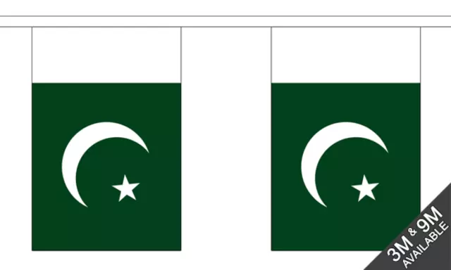 3 Metres 10 Flag (9" x 6") Flags Pakistan National Polyester Party Bunting