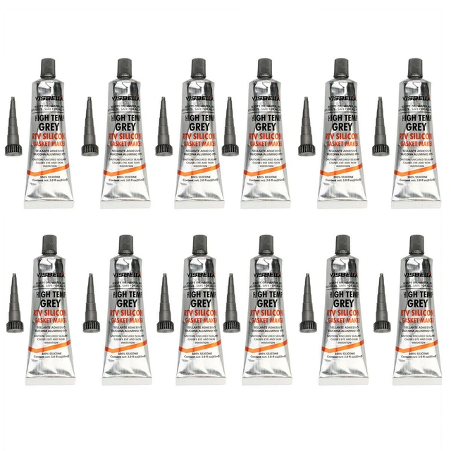 12 HIGHTEMP GREY RTV Silicone Gasket Maker VISBELLA Sealant for Valve