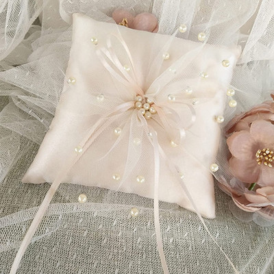 Pasamer Romantico Bianco a Forma di Cuore Anello Nuziale Cuscino Cuscino Decorazioni per Feste di Matrimonio 