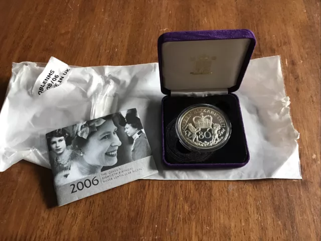 2006 Queen Elizabeth II 80th  Birthday Lenticular  Silver Medal Hologram Coin